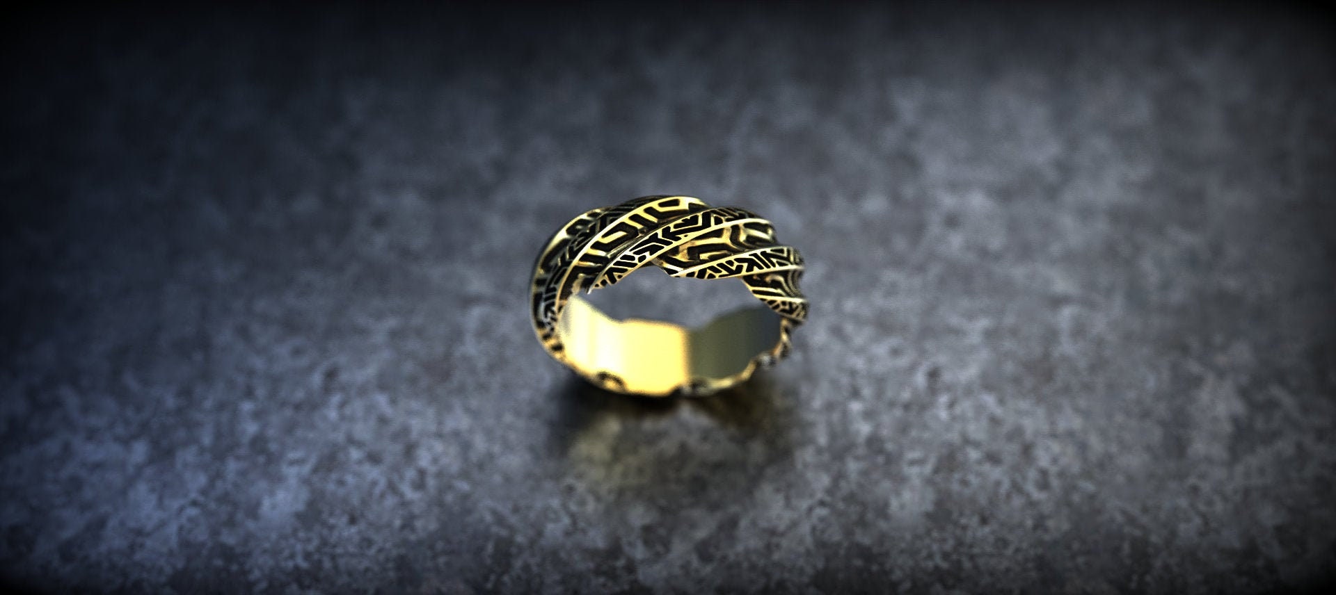 Patterned Gold Ring