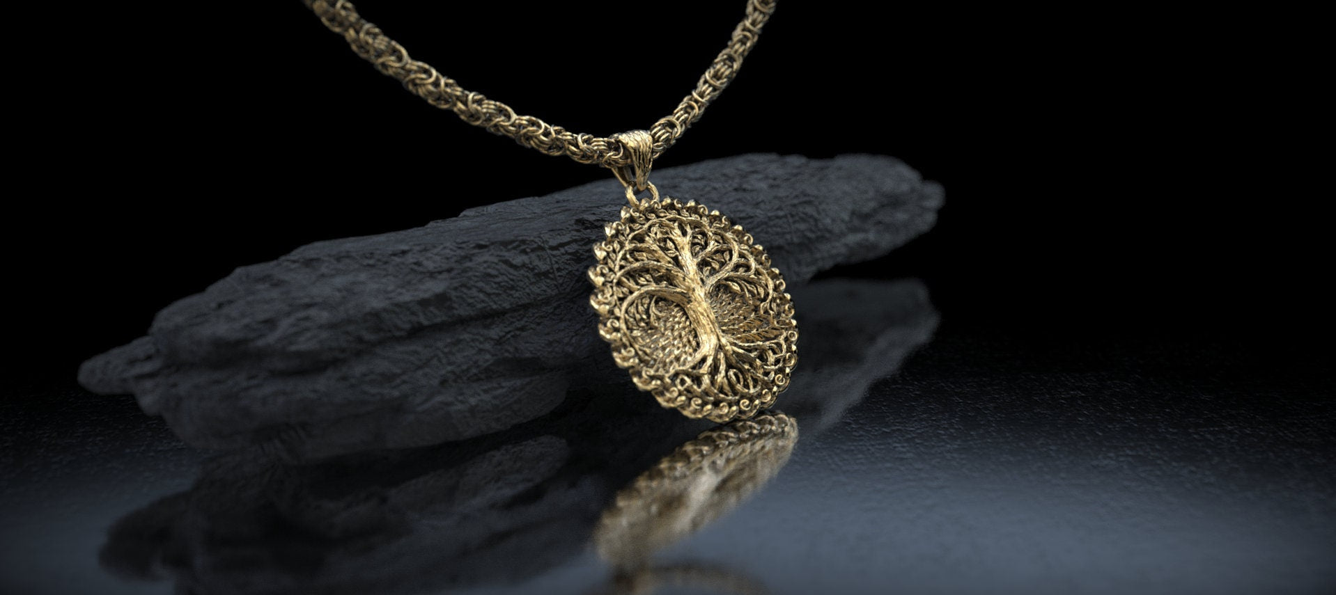 14K Gold Tree of Life Pendant