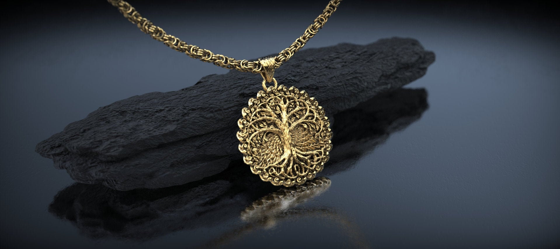 14K Gold Tree of Life Pendant