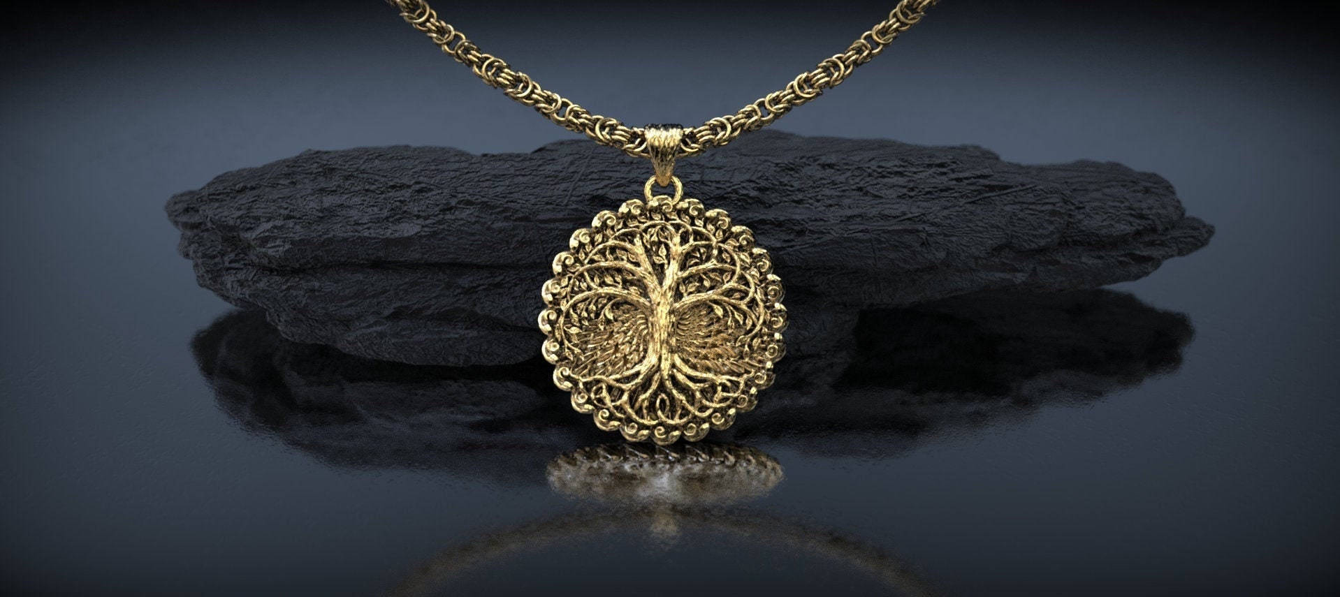 14K Gold  Tree of Life Pendant