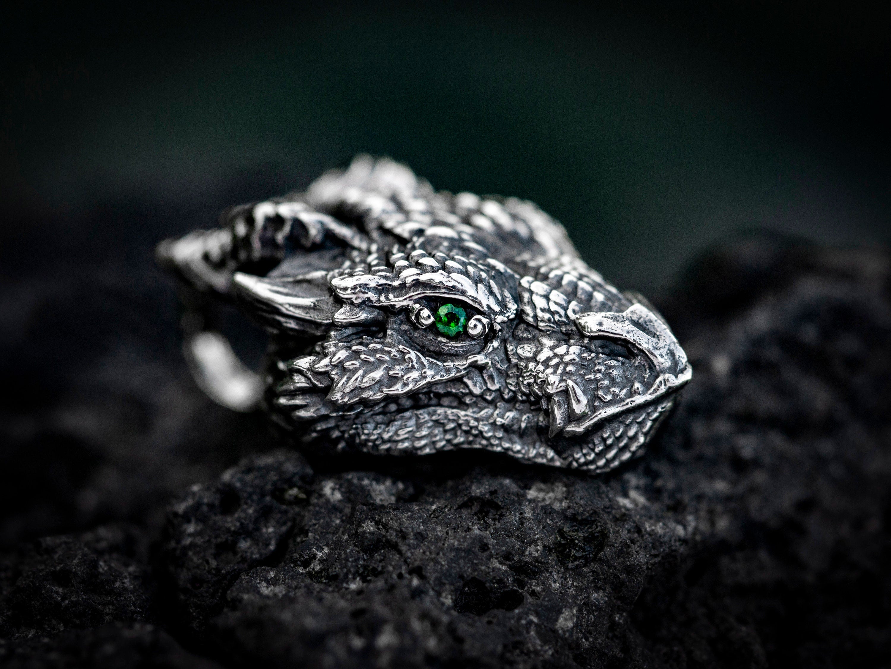 Silver Dragon Head Pendant