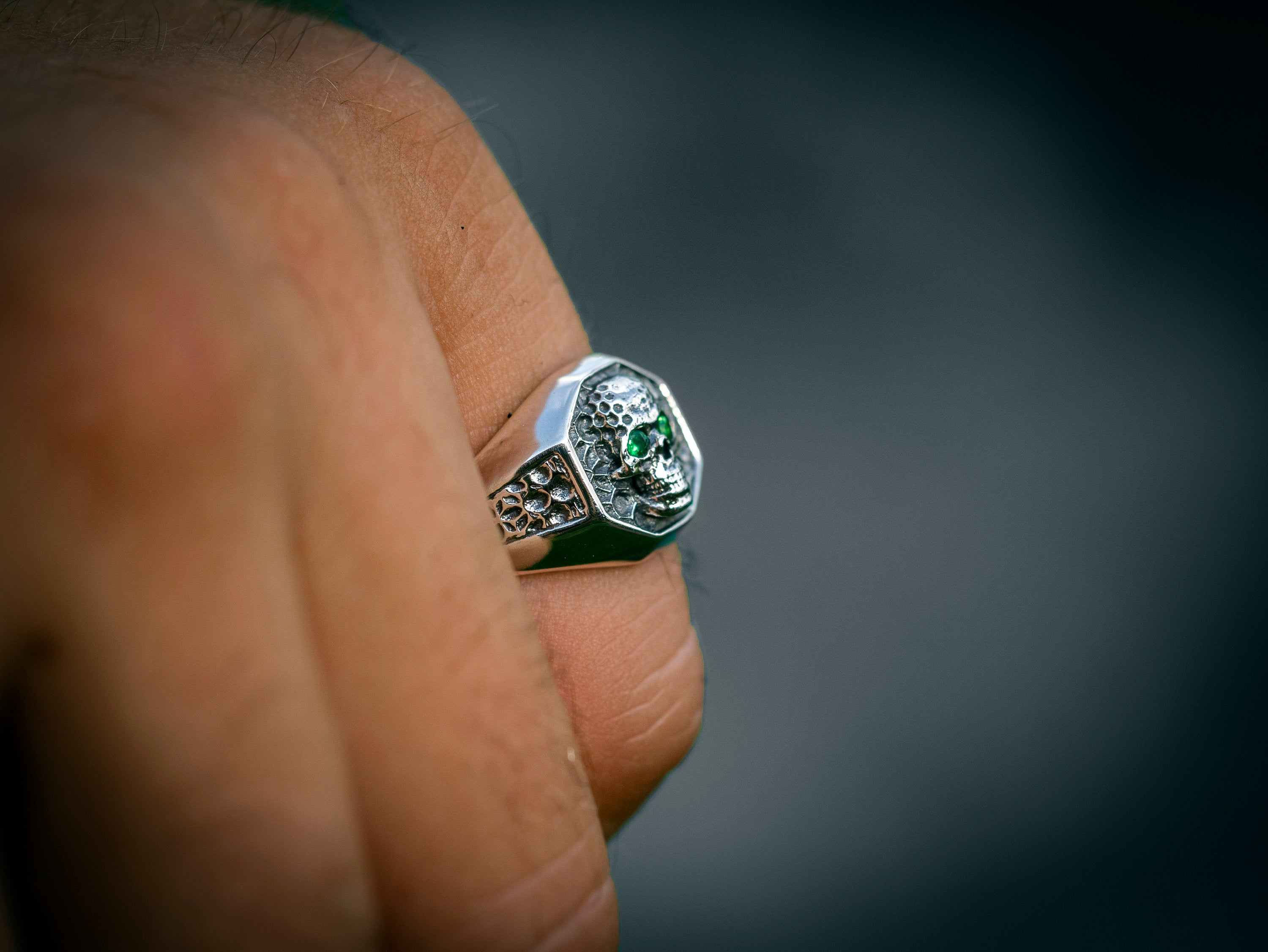 Silver Skull Signet Ring