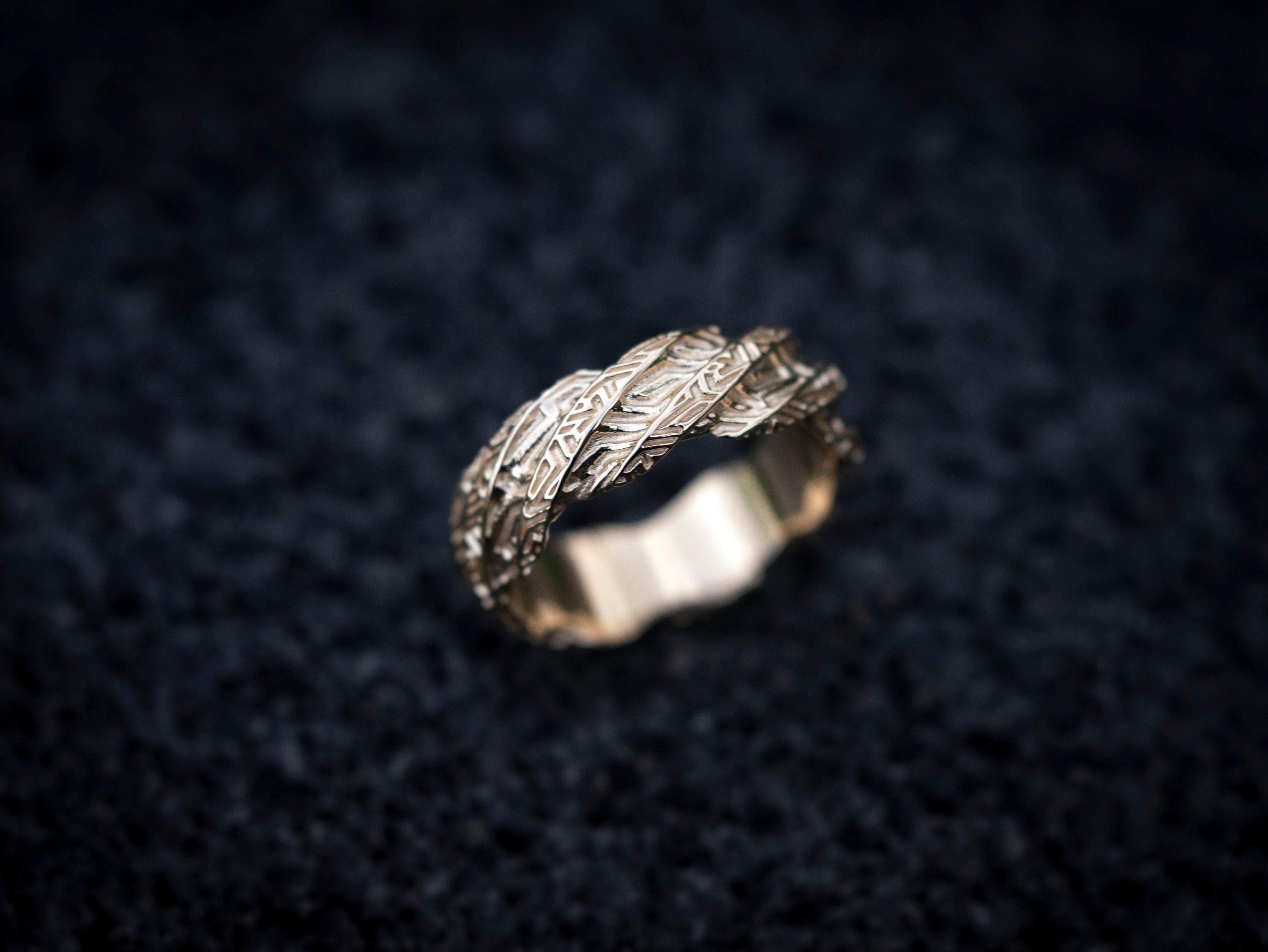 Patterned Gold Ring