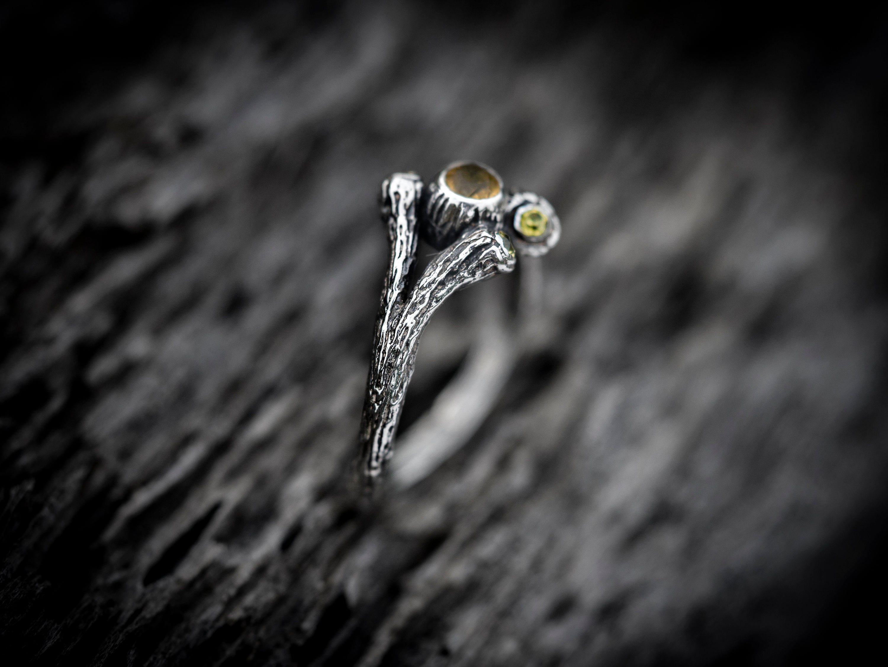 Twig Engagement Silver Ring 'Spring'