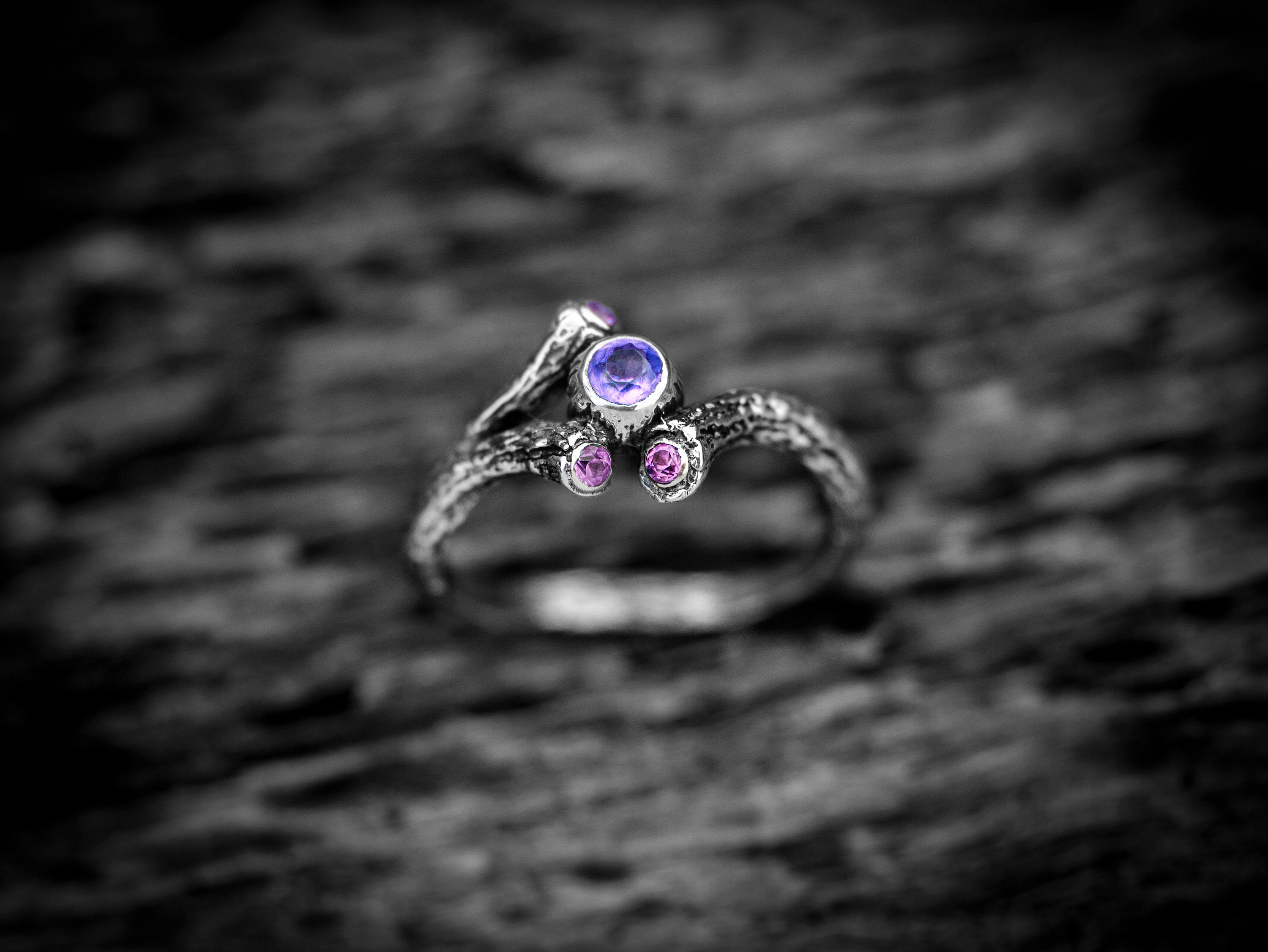 Twig Engagement Silver Ring 'Spring'