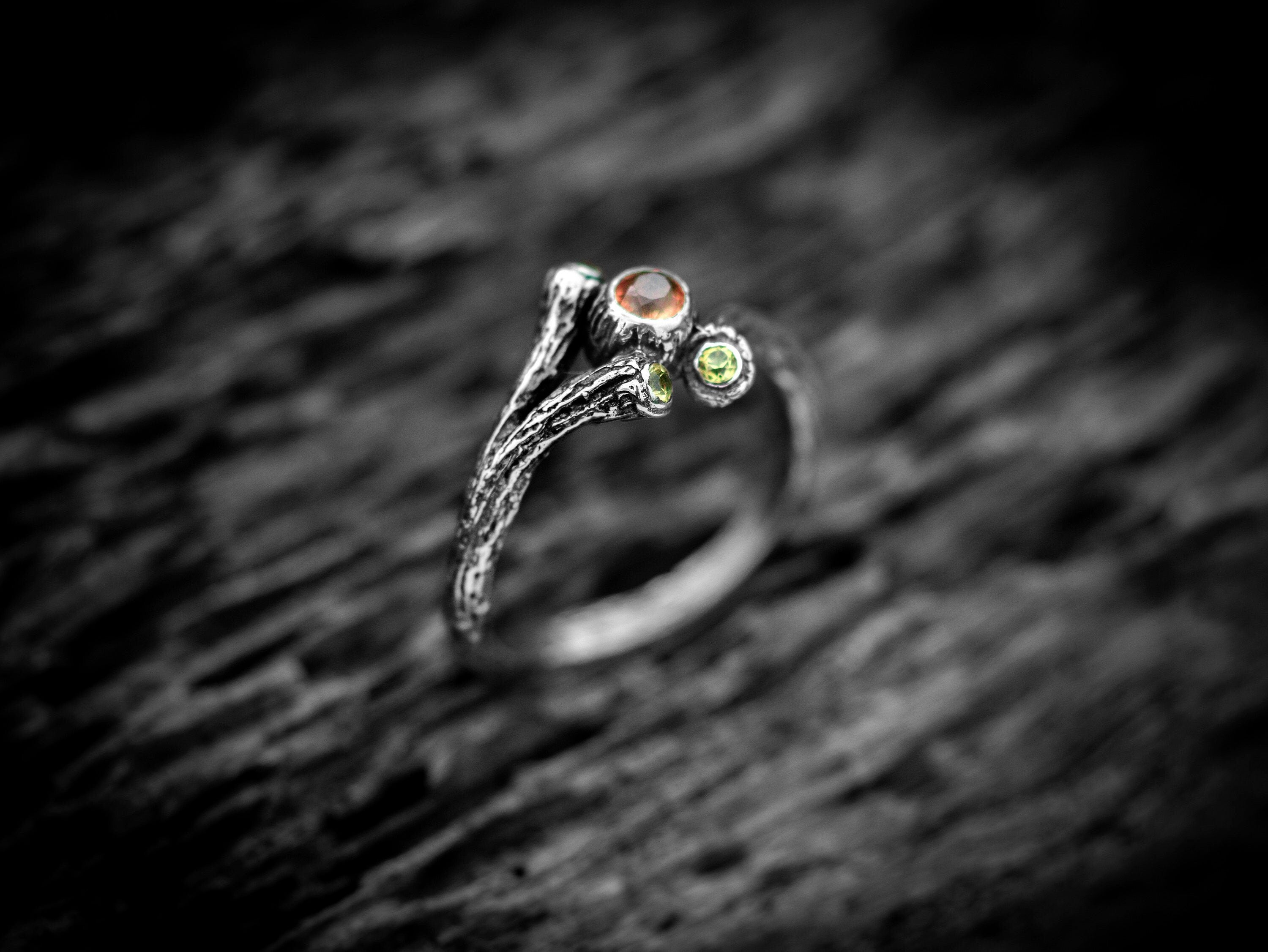 Twig Engagement Silver Ring 'Spring'