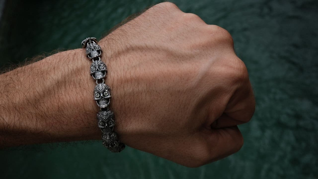 Silver Skull Bracelet