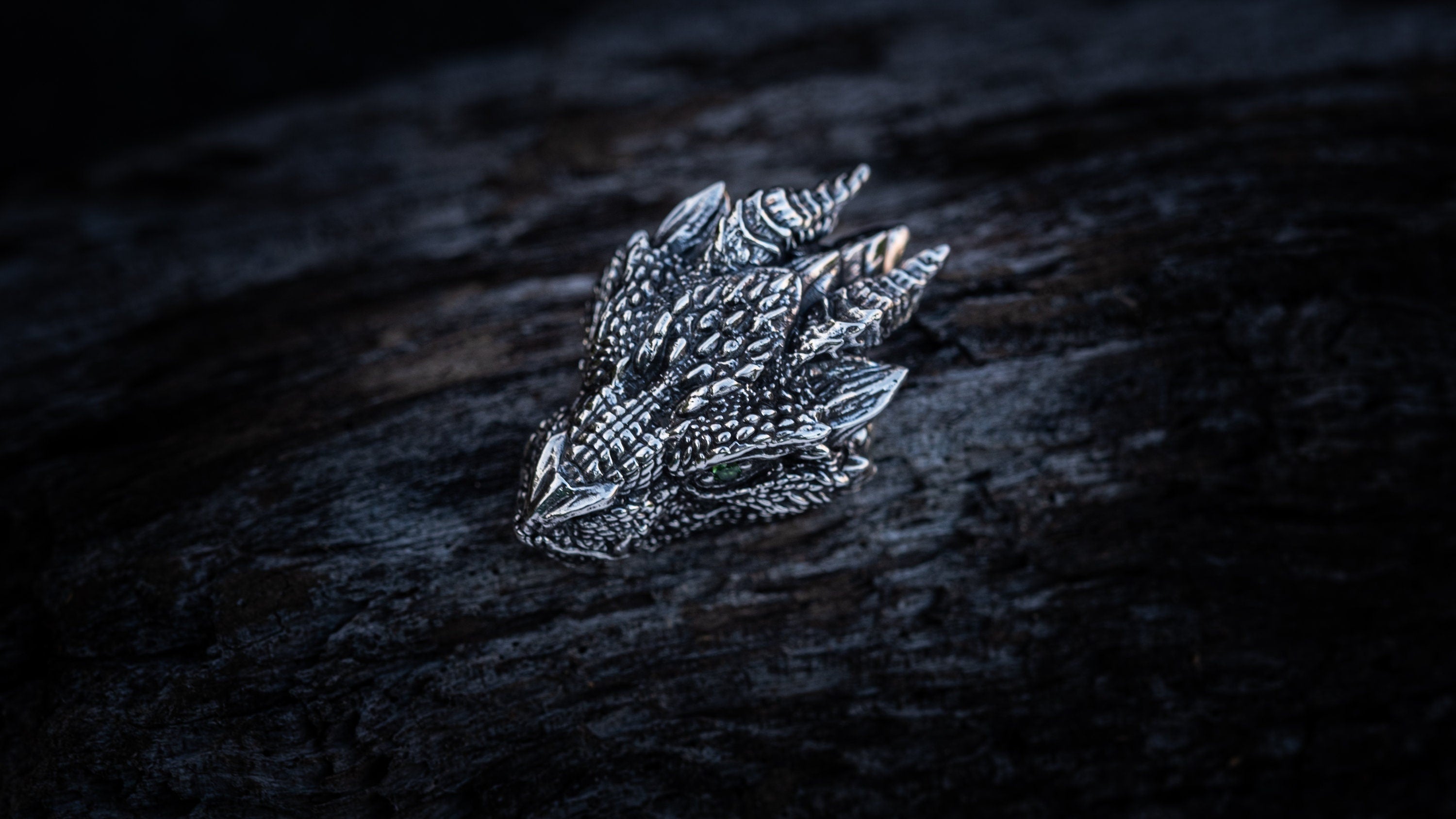 Silver Dragon Head Necklace