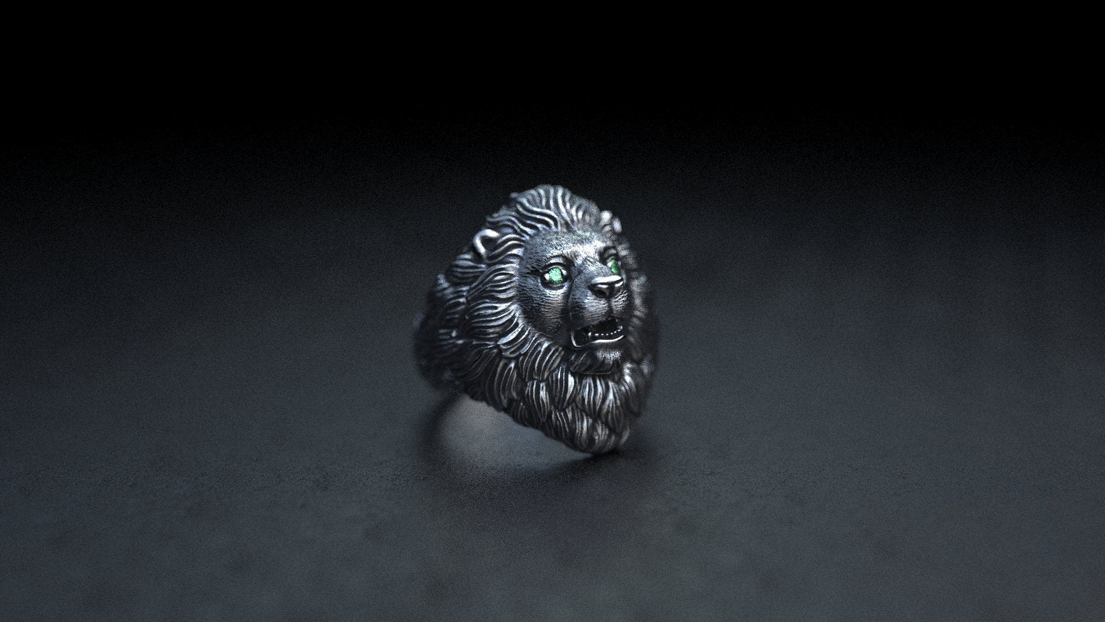 Silver Lion Head ring