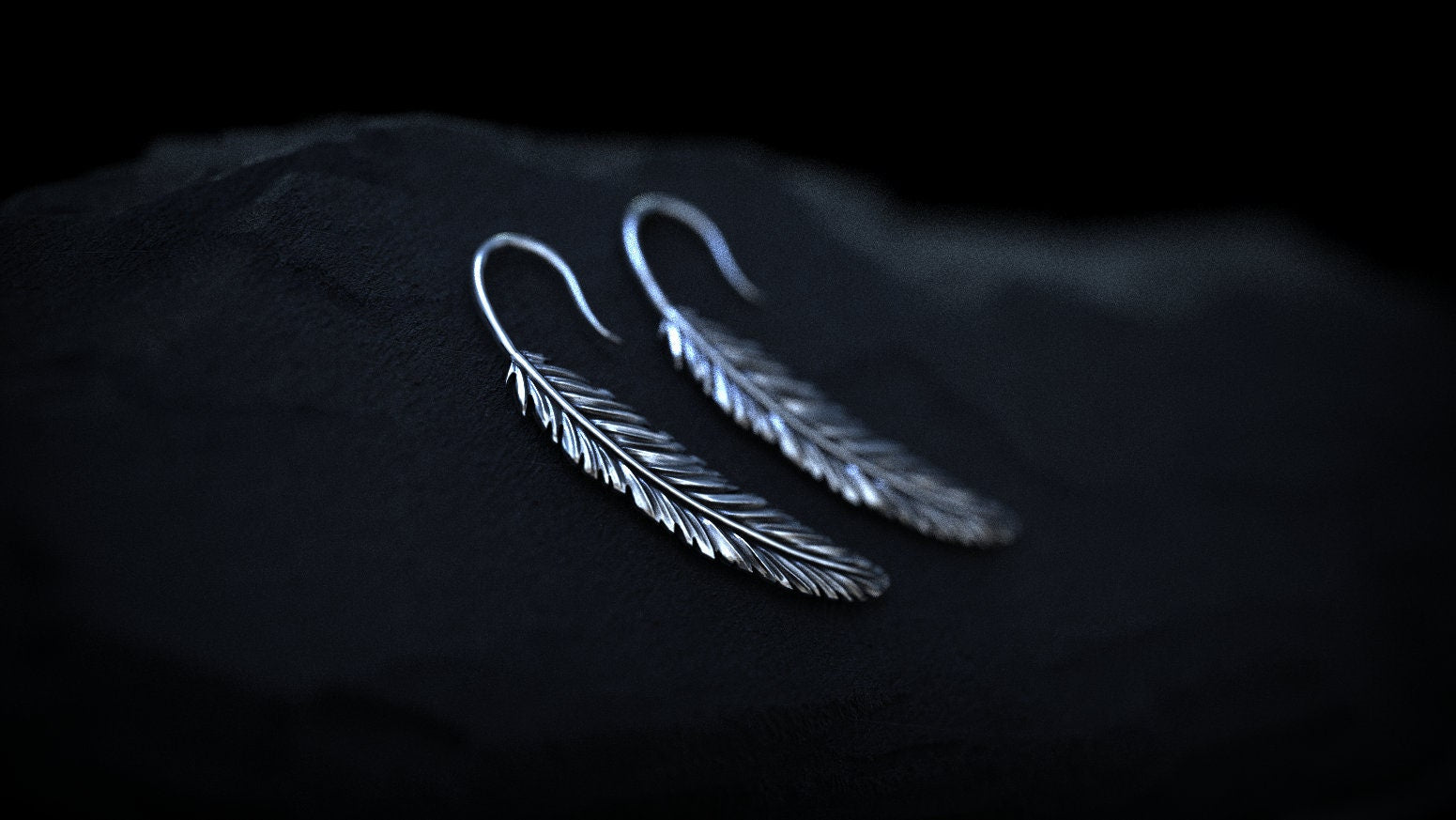 Sterling Silver Feather Earrings