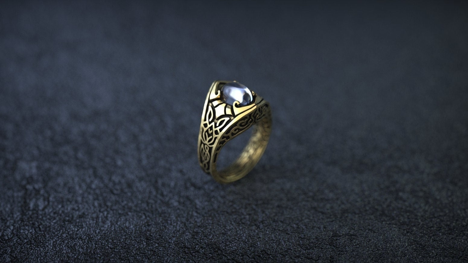 Gold Celtic Ring 'Wind'