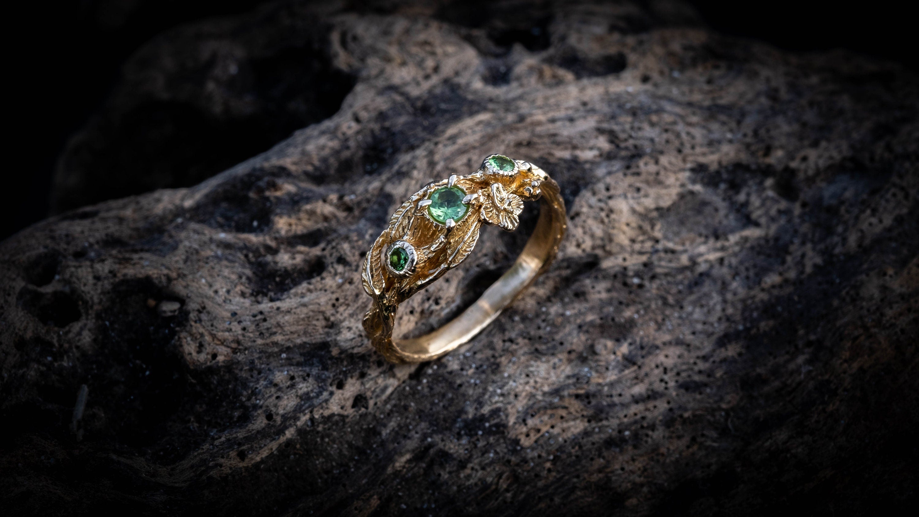 Yellow Gold Twig Engagement Ring