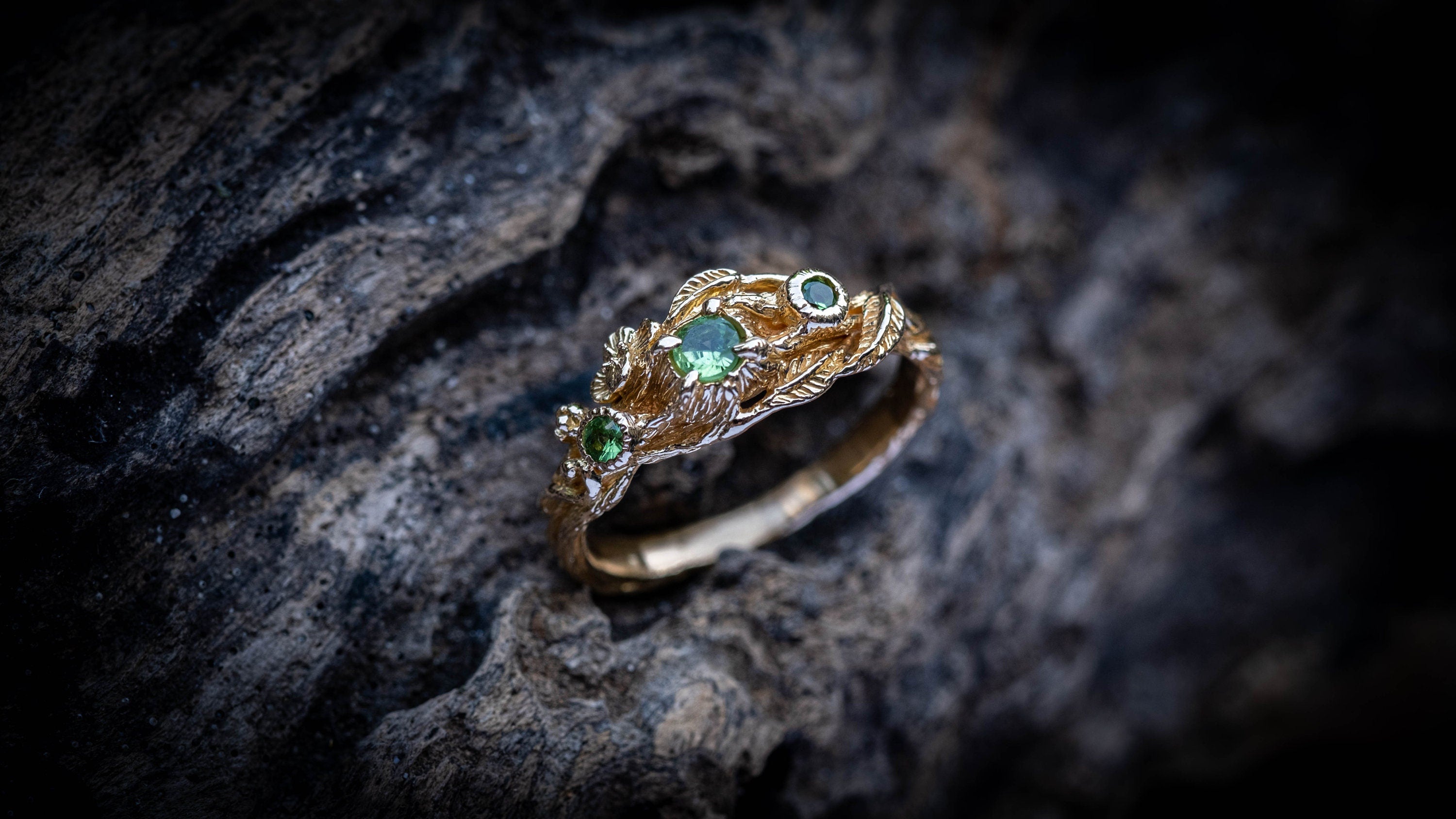 Yellow Gold Twig Engagement Ring