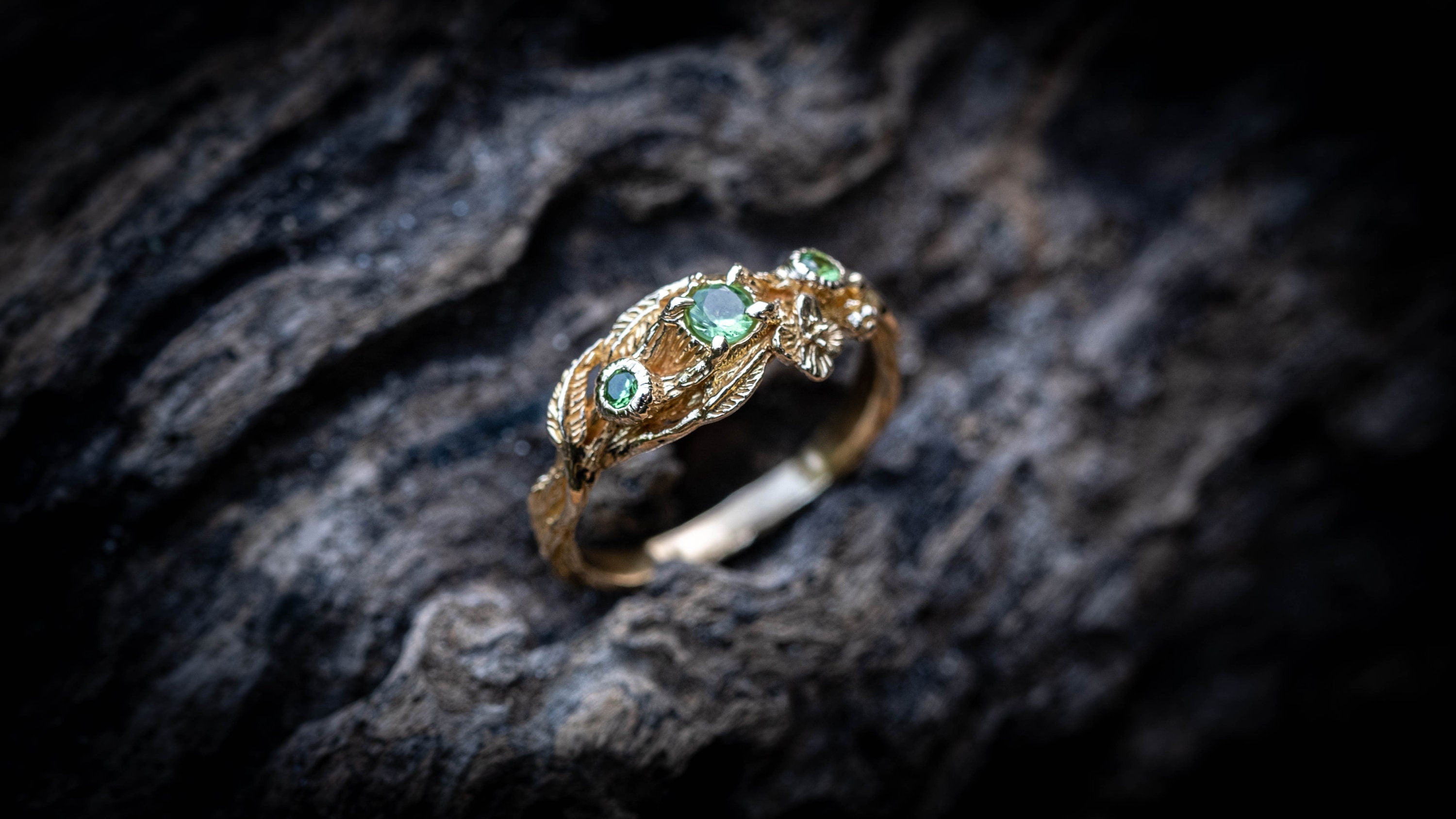 Yellow Gold Twig Engagement Ring