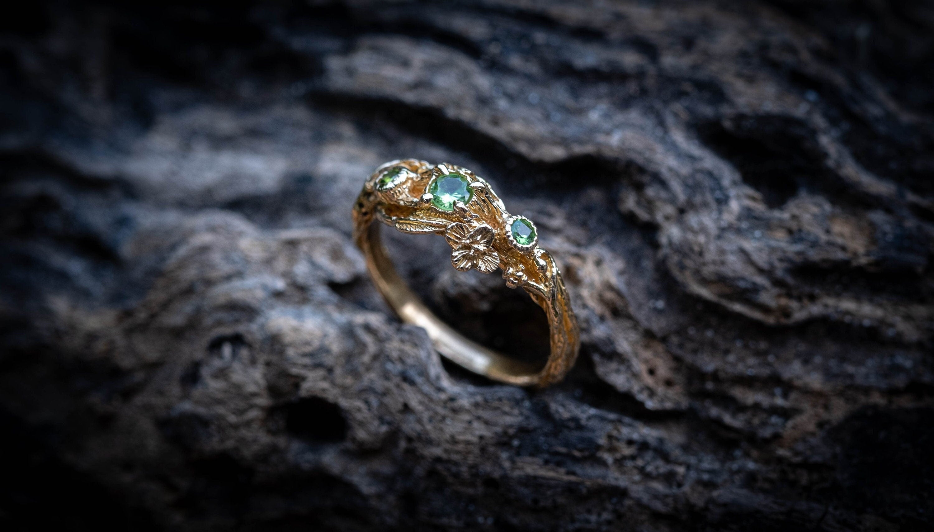 Yellow Gold Twig Engagement Ring
