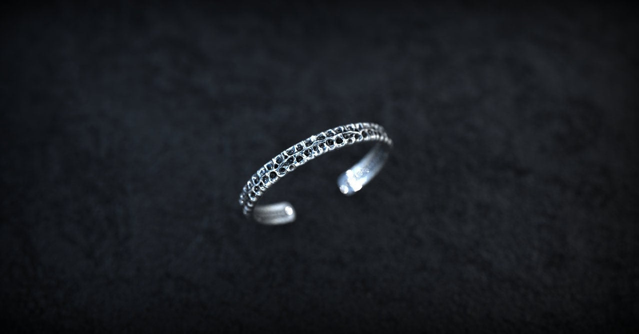 Sterling Silver Carved Cuff Bracelet