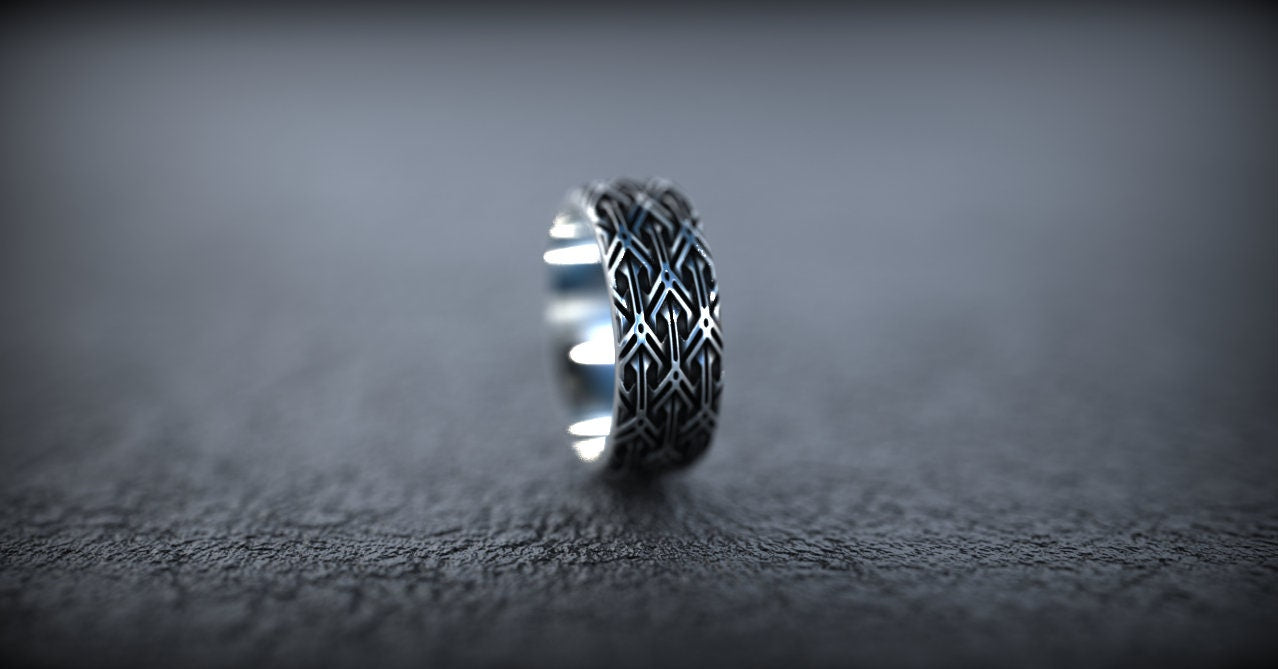 Silver Viking Wedding Ring