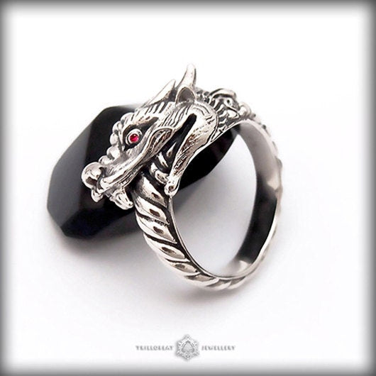 Sterling Silver Dragon Ring