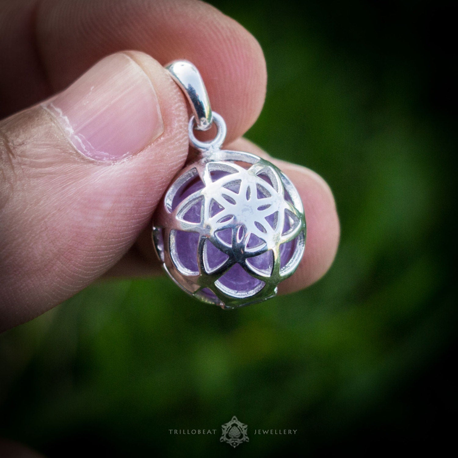 Flower Of Life Sacred Geometry Pendant 'Crystal Ball'