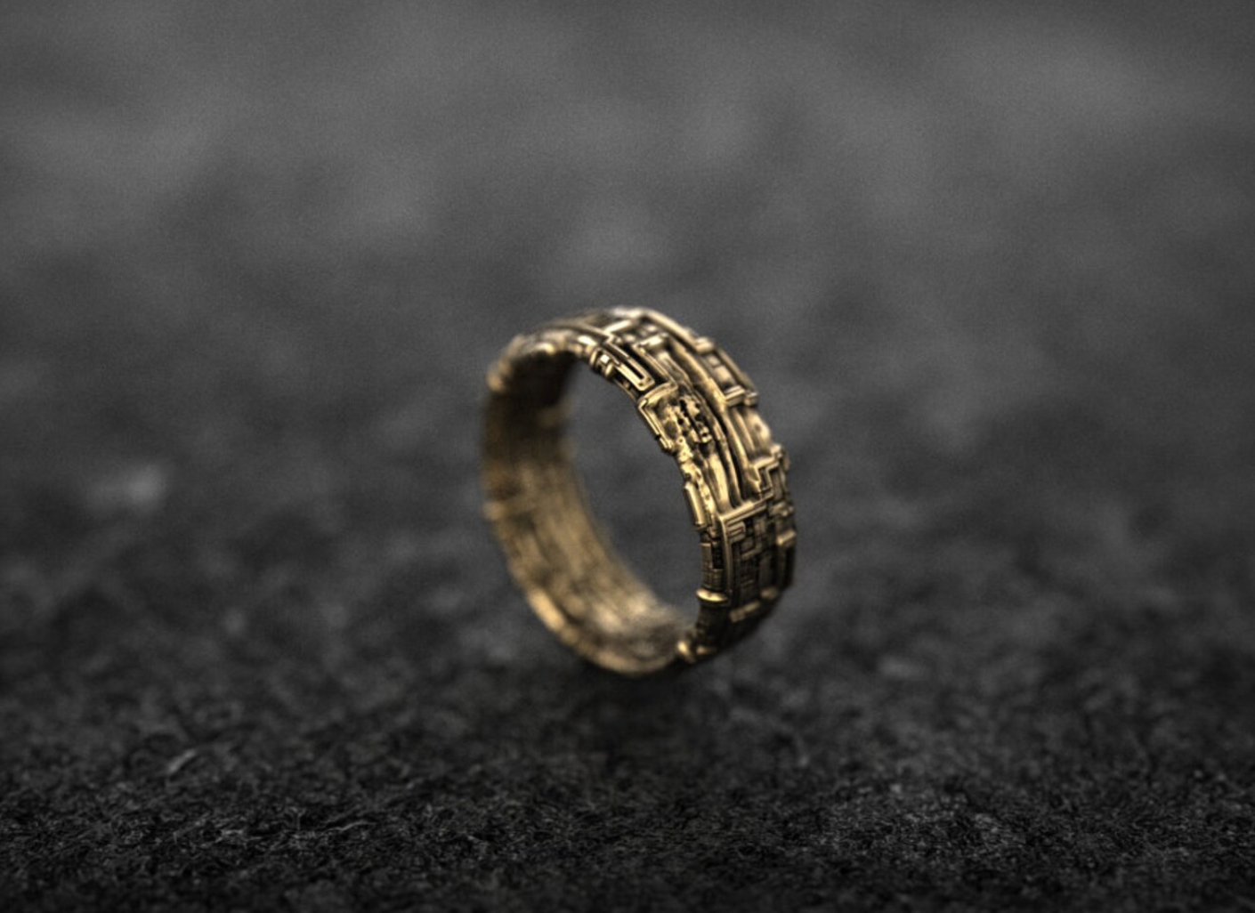 Solid Gold Geometric Ring