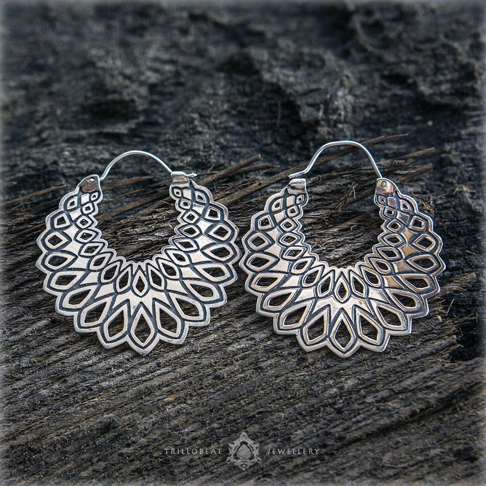 Mandala Earrings | Bohemian Hoop Earrings | Boho Earrings | Tribal Earrings