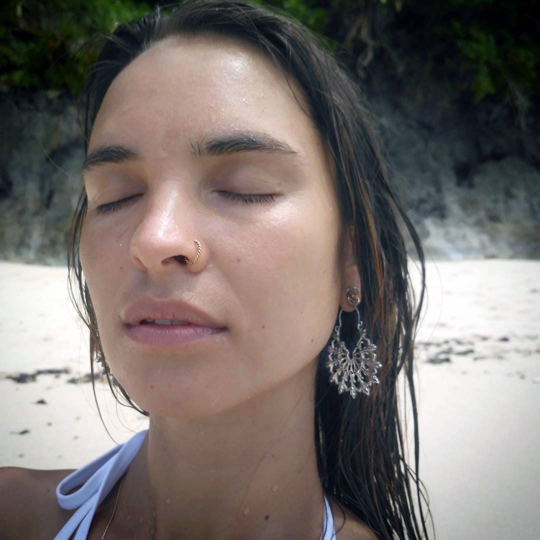 Bohemian Hoop Earrings | Lotus Mandala Earrings | Large Hoop Earrings | Silver Hoops | Tribal Earrings | Gothic Jewelry