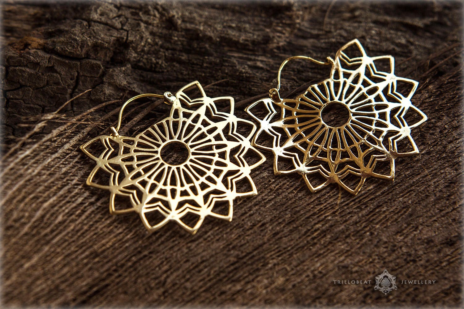 Sterling Silver Mandala Earrings | Sacred Geometry Tribal Hoop Earrings | Boho Jewelry | Statement Earrings | Evil Eye Protection Earrings