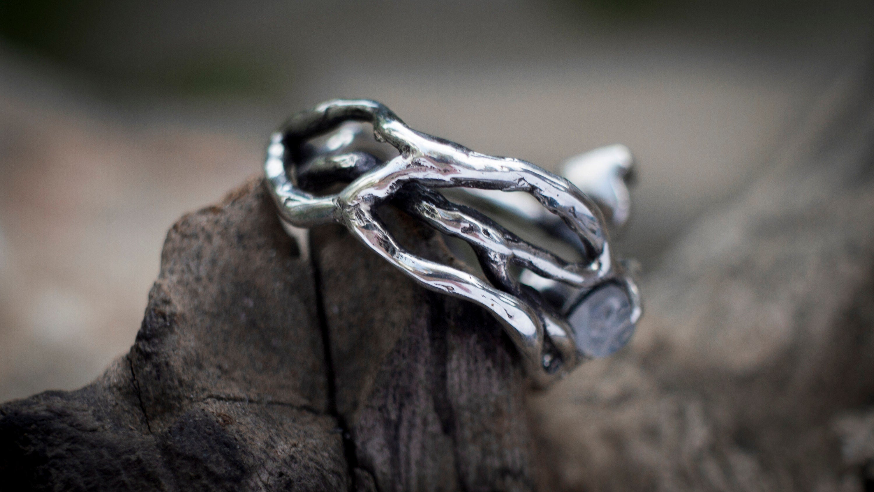 Moonstone Twig Ring | Whimsical Elven Engagement Band | Mystical Fairy Branch Jewelry | Sterling Silver Nature Inspired