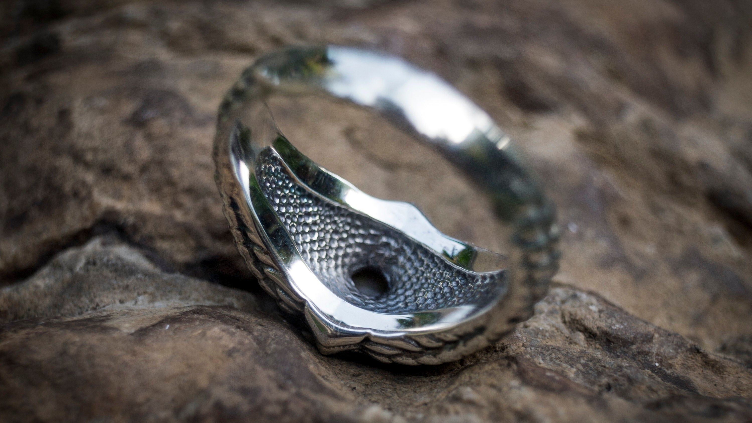 Dragon Ring with Gemstone 'Dragon Eye' | Dragon Jewelry | Scales Ring | Fantasy Ring | Cool Mens Rings