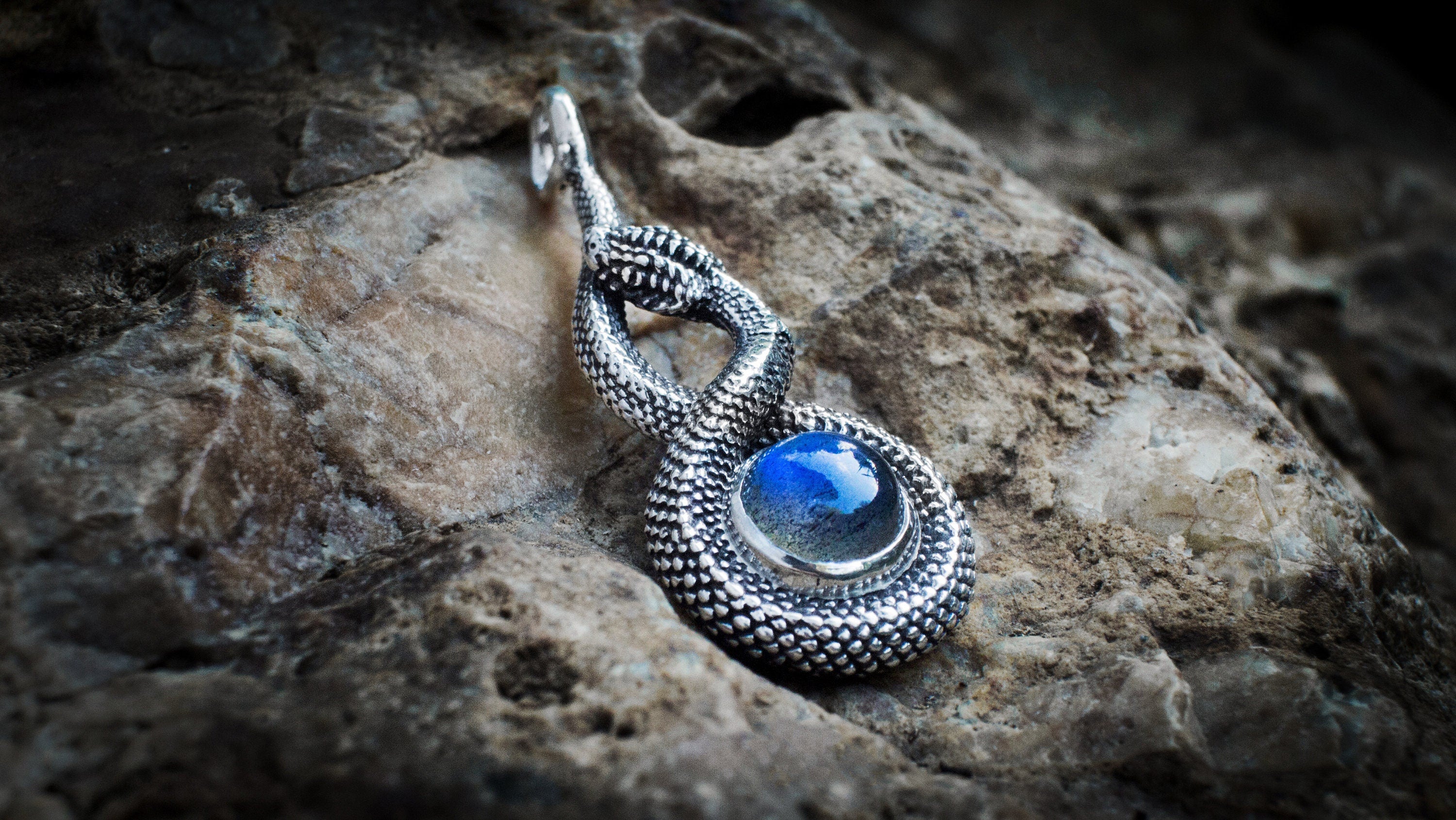 Silver Snake Pendant | Serpent Necklace | Silver Snake Jewelry | Animal Jewelry
