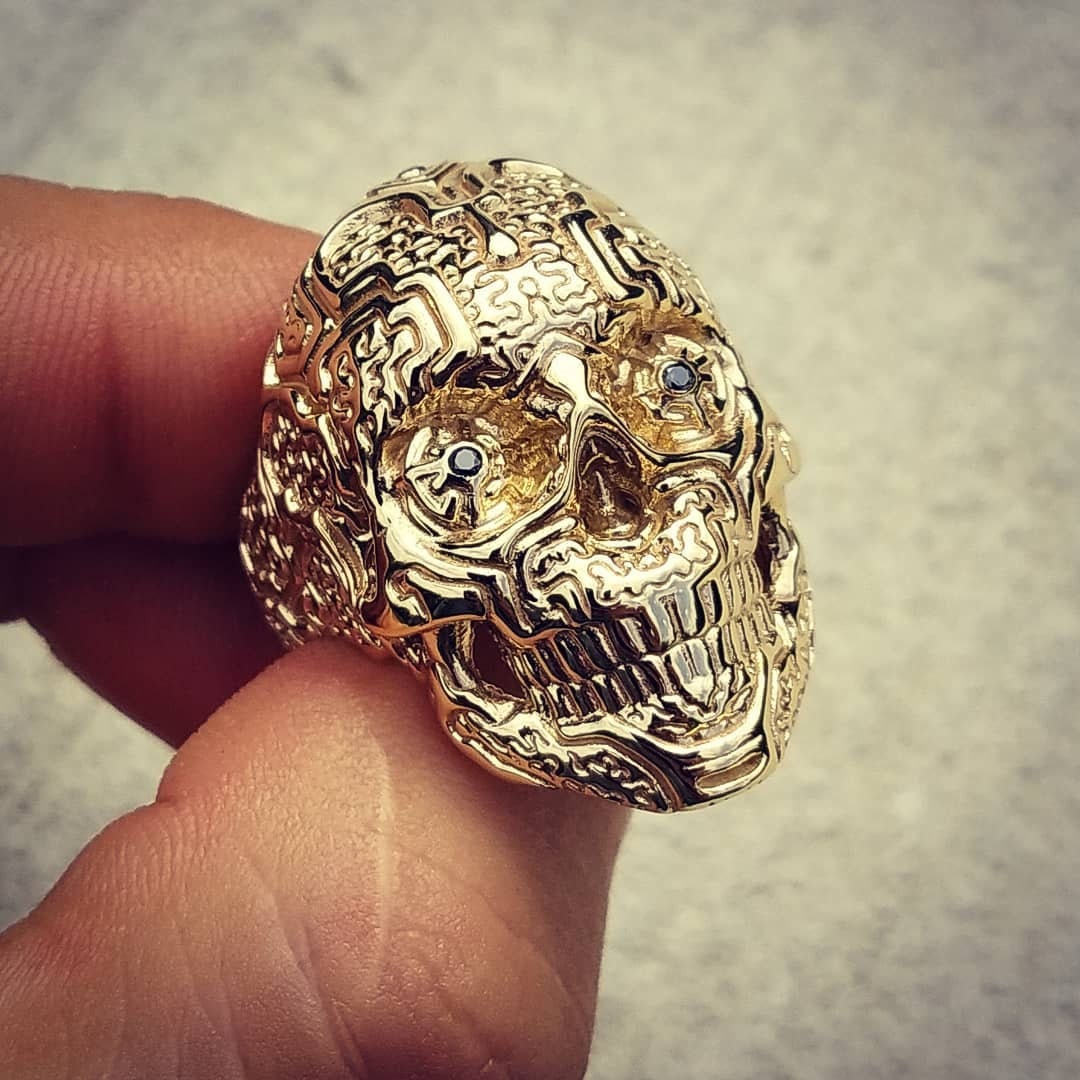 Solid Gold Skull Ring 'Shaman'