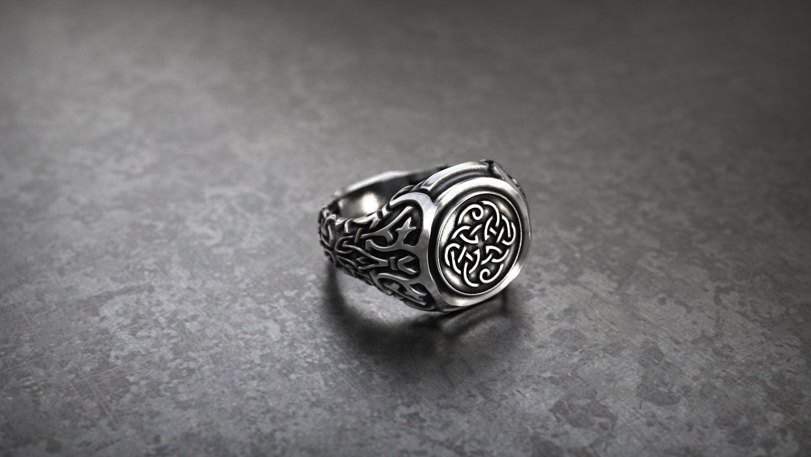 Celtic Knot Signet Ring | Silver Viking Ring | Medieval Ring | Pagan ring | Silver Viking Ring | Signet Ring Men