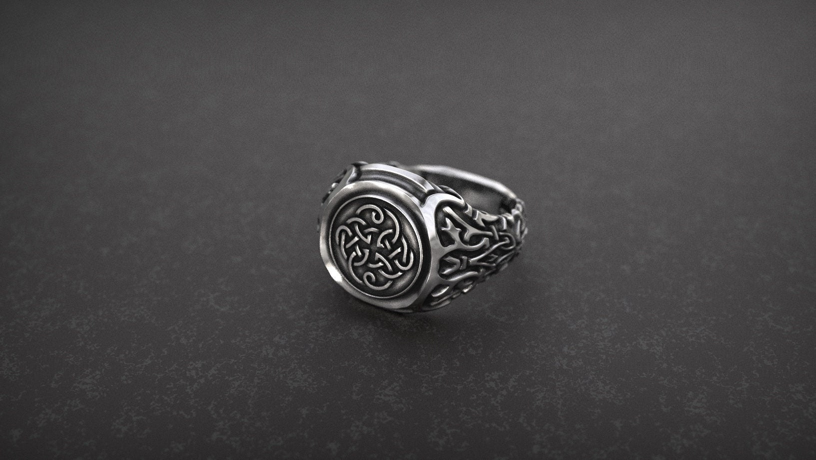 Celtic Knot Signet Ring | Silver Viking Ring | Medieval Ring | Pagan ring | Silver Viking Ring | Signet Ring Men