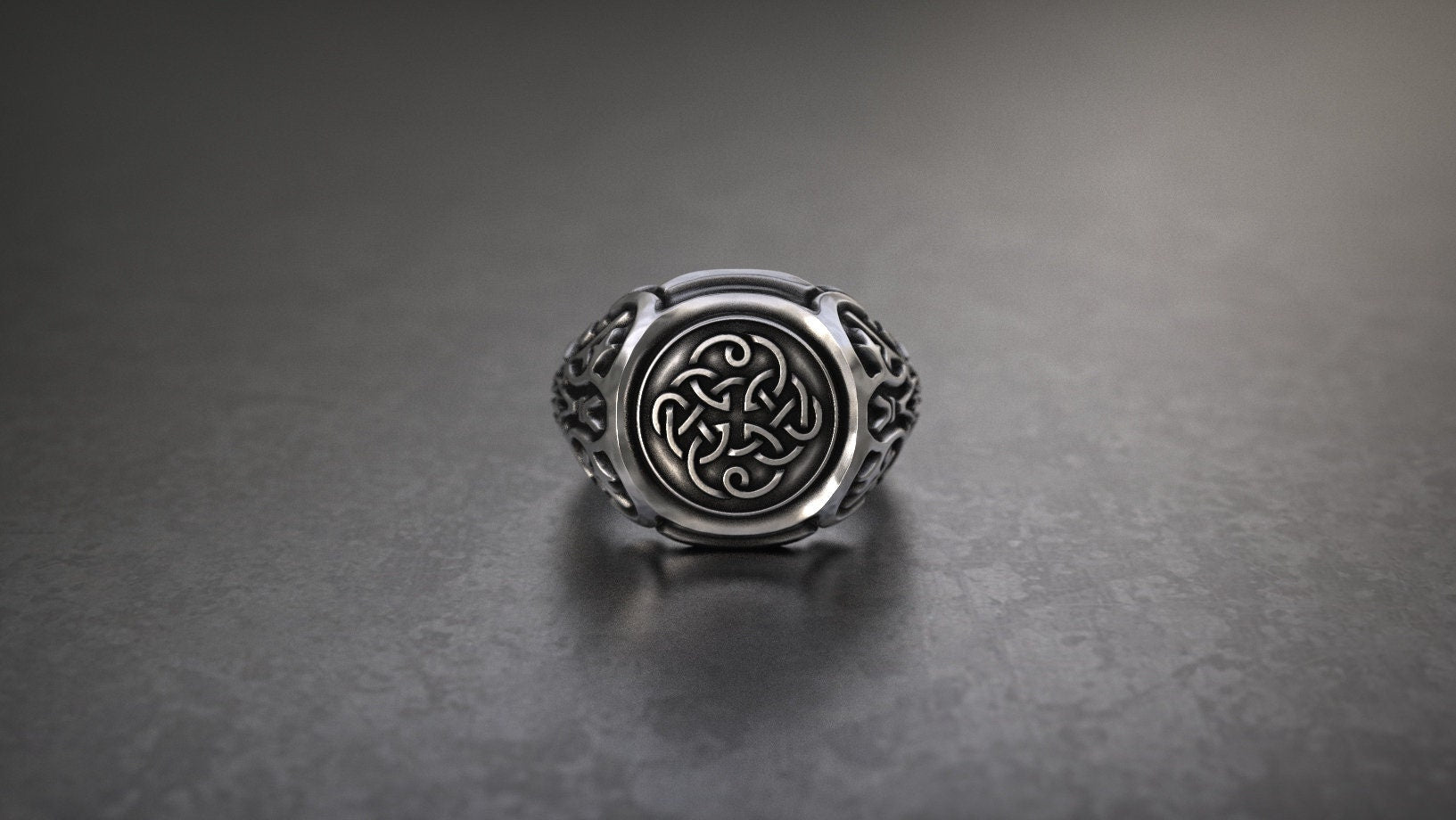 Celtic Knot Signet Ring | Silver Viking Ring | Medieval Ring | Pagan ring | Silver Viking Ring | Signet Ring Men