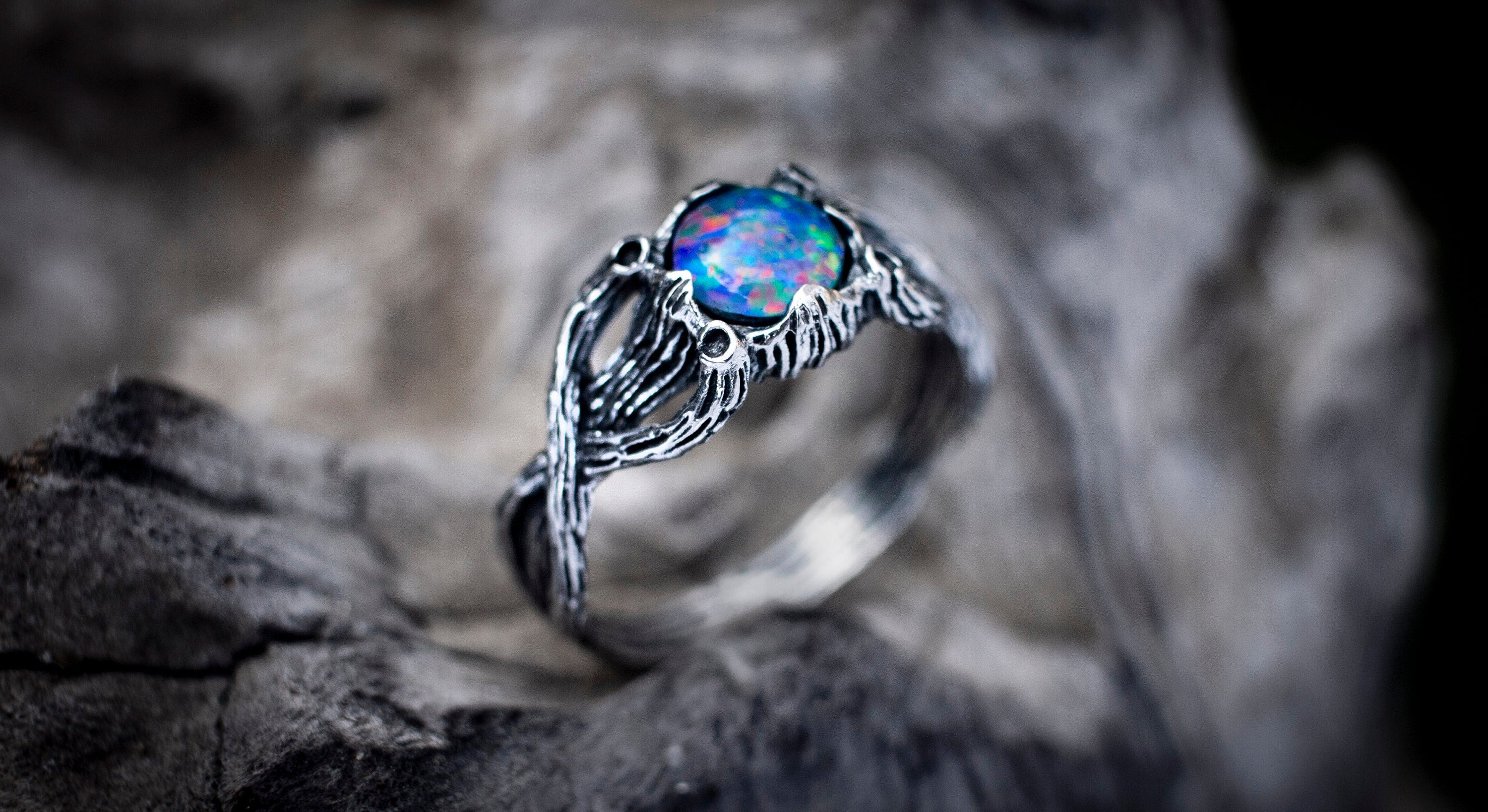 Branch Ring | Twig Engagement Ring | Opal Engagement Ring | Nature Inspired Ring