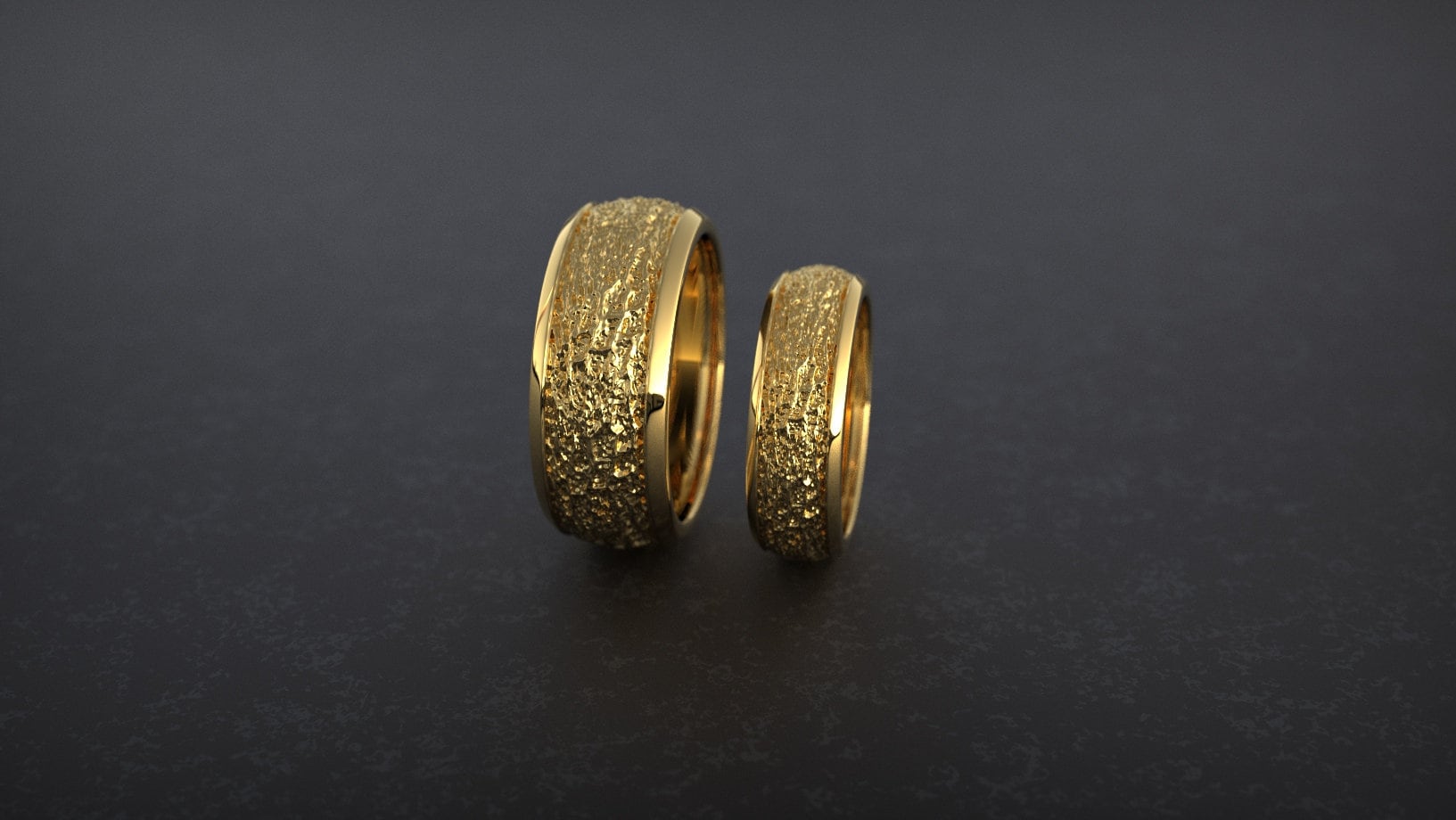 Gold ring with sculptural surface detail