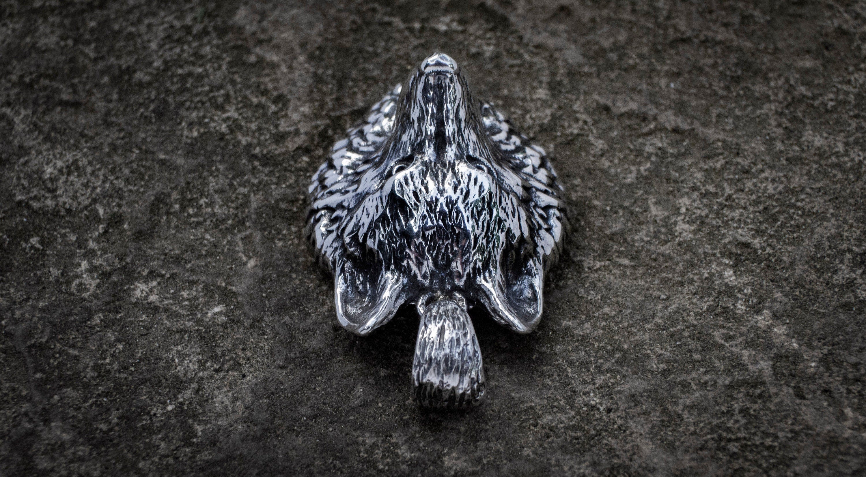 Wolf Head Pendant | Wild Wolf Necklace | Silver Wolf Pendant | Silver Animal Pendant | Animal Jewelry | Wolf Jewelry | Wolf Gift for Men