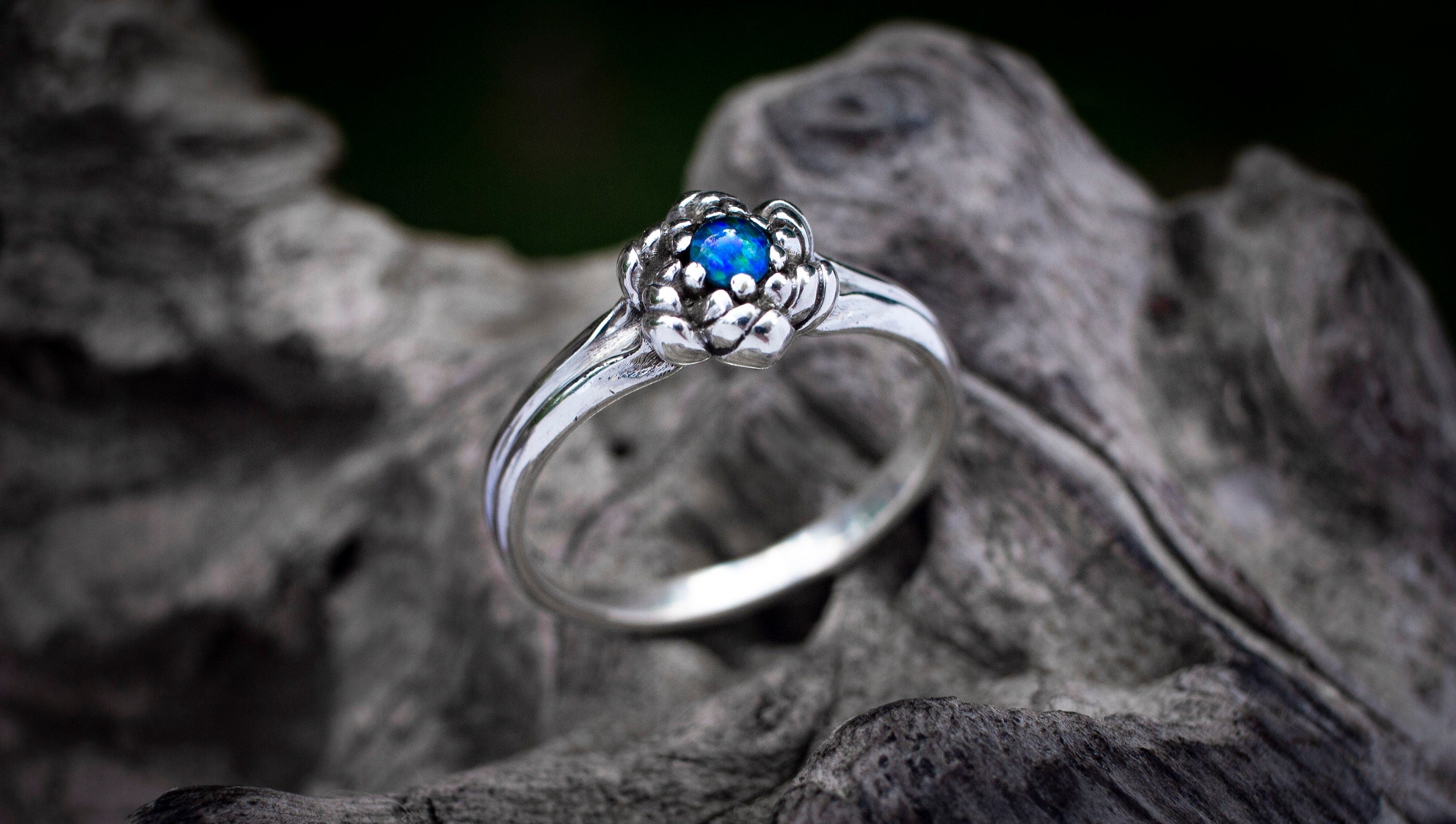 Rainbow Moonstone Ring | Moon Stone Ring | Silver Flower Ring | Moonstone Engagement Ring | Flower Engagement Ring