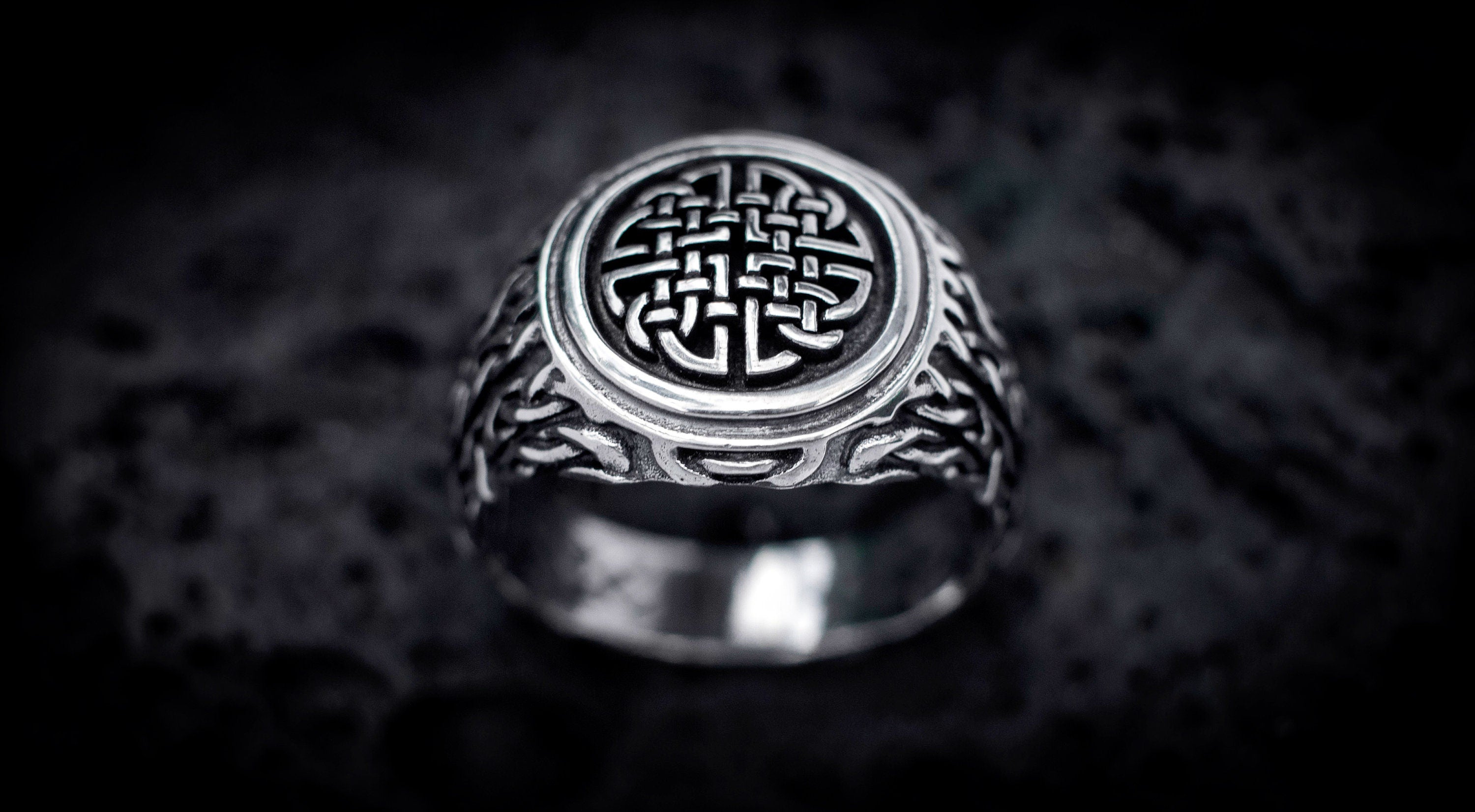 Sterling Silver Viking Ring | Norse Mythology Jewelry | Celtic Knot Band | Medieval Pagan Ring | Nordic Warrior Ring | Handmade Norse Ring
