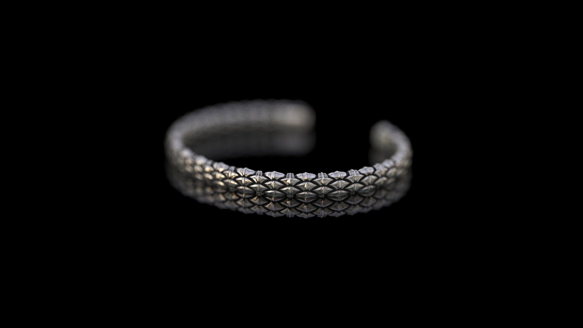 Silver Cuff Bracelet | Silver Bangle Bracelet | Snake Scales Bangle | Sterling Silver Cuff Bracelets For Women | Mens Cuff Bracelet