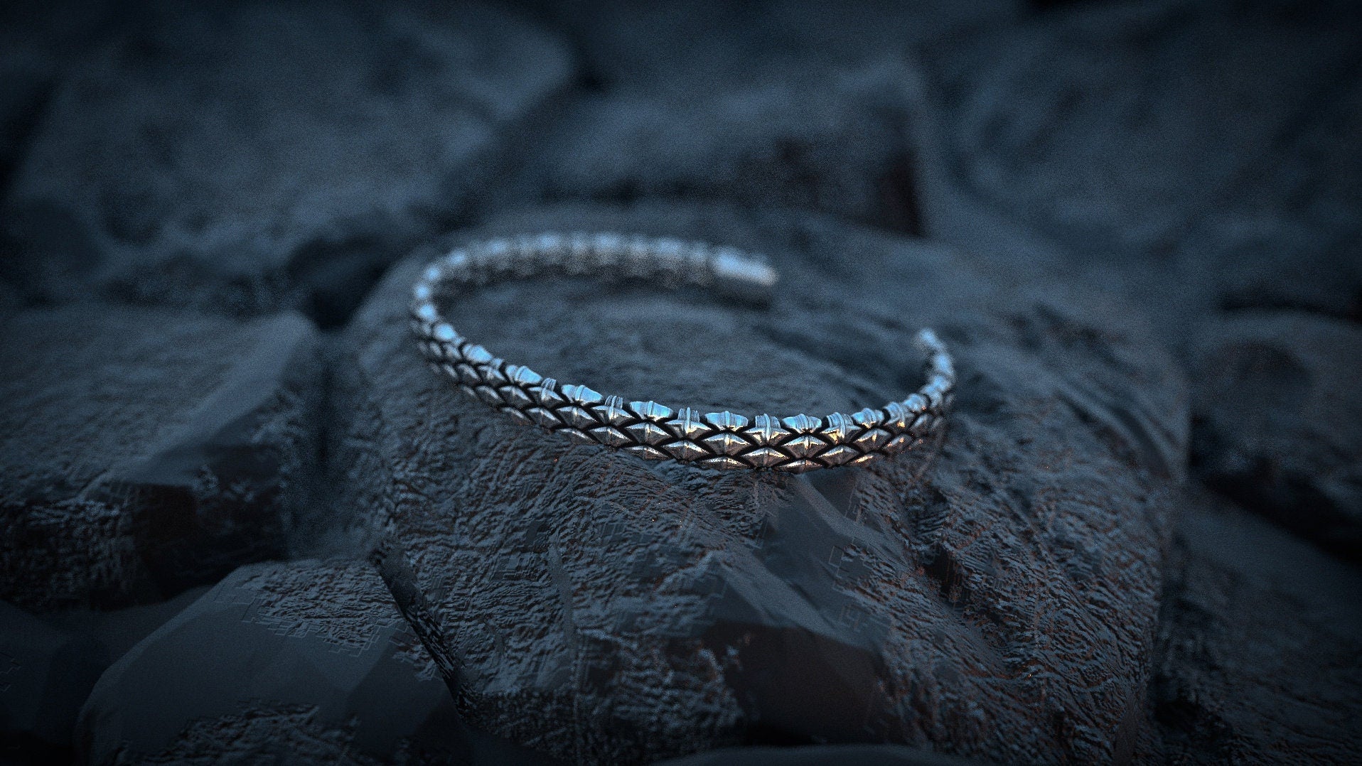 Silver Cuff Bracelet | Silver Bangle Bracelet | Snake Scales Bangle | Sterling Silver Cuff Bracelets For Women | Mens Cuff Bracelet