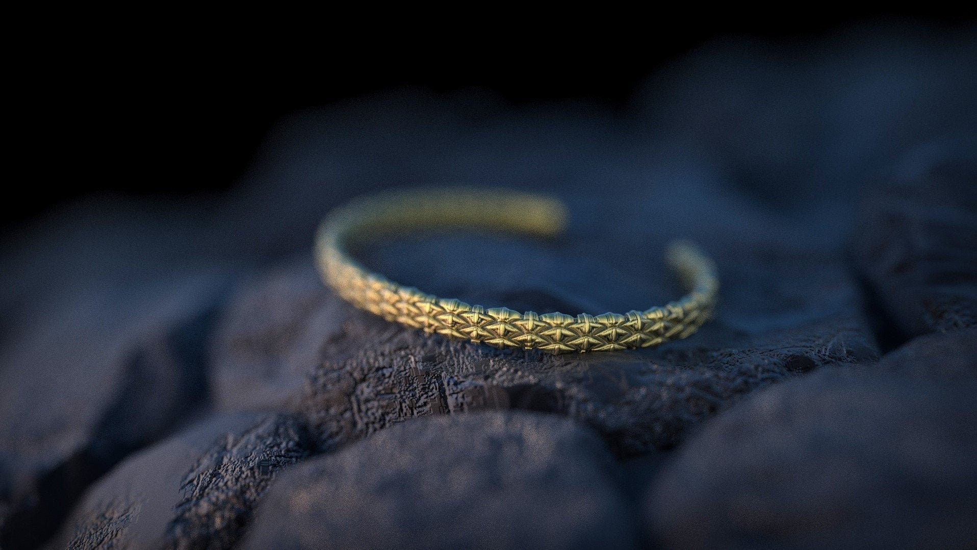 14k Gold Snake Bangle Bracelet | Gold Snake Scales Bangle | Gold Cuff Bracelet | 14K Gold Bracelet