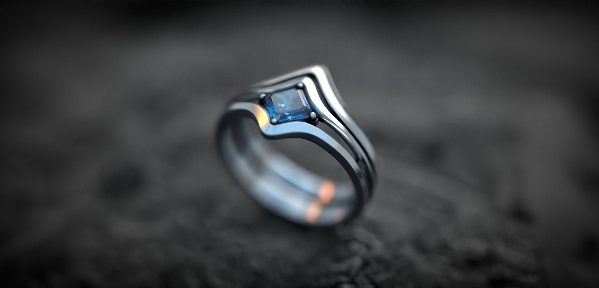 Amethyst Engagement Ring Set | Silver Stacking Ring Set | Silver Engagement Ring Set | Silver Stackable Ring Set