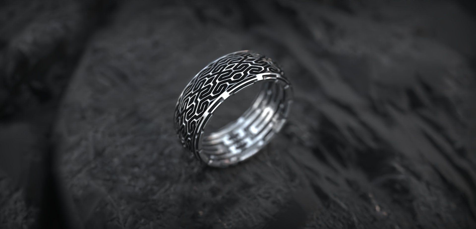 Pattern Ring | Geek Wedding Ring | Steampunk Ring | Geometric Ring | Geometric Jewelry | Industrial Ring