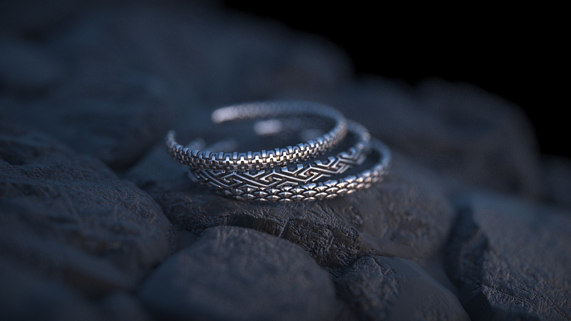 Silver Cuff Bracelet | Silver Bangle Bracelet | Snake Scales Bangle | Sterling Silver Cuff Bracelets For Women | Mens Cuff Bracelet