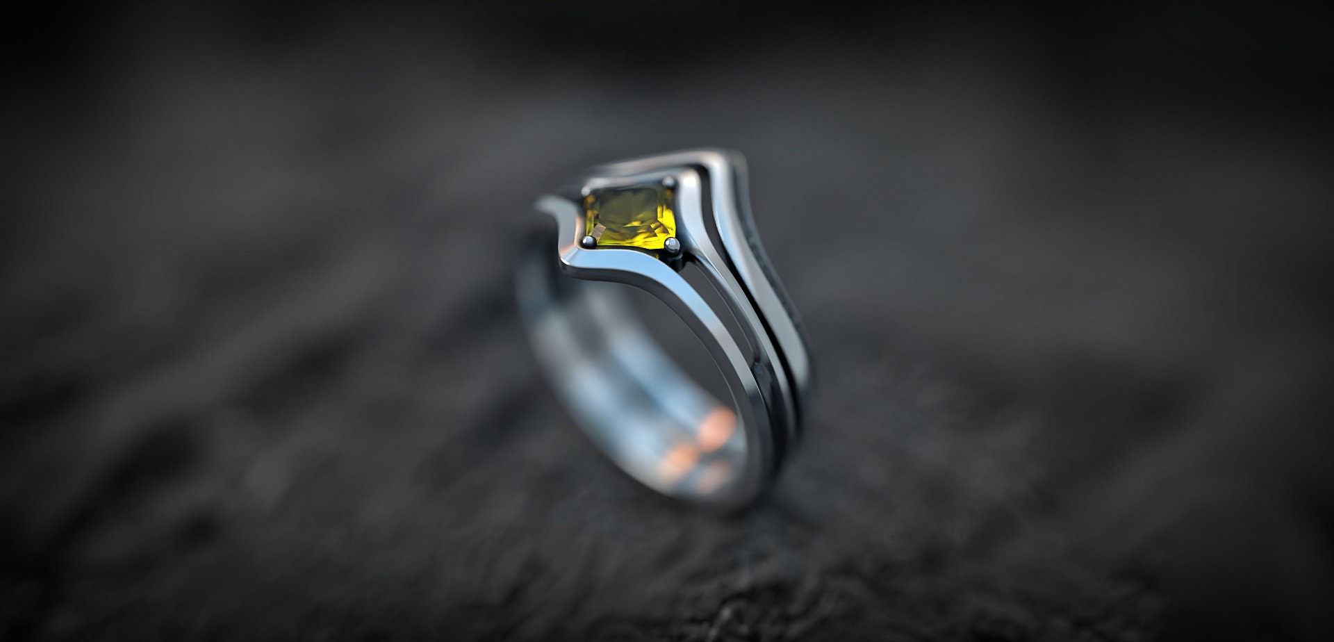Delicate silver stacking rings with sculptural band shapes