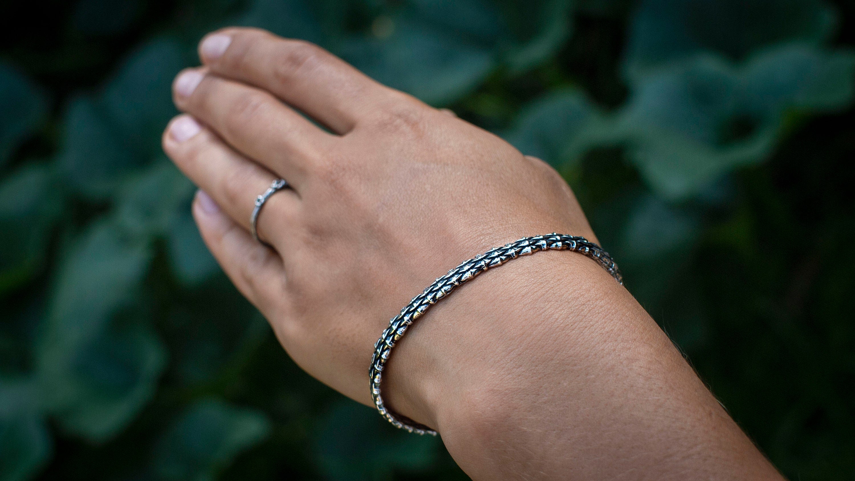 Silver Cuff Bracelet | Silver Bangle Bracelet | Snake Scales Bangle | Sterling Silver Cuff Bracelets For Women | Mens Cuff Bracelet