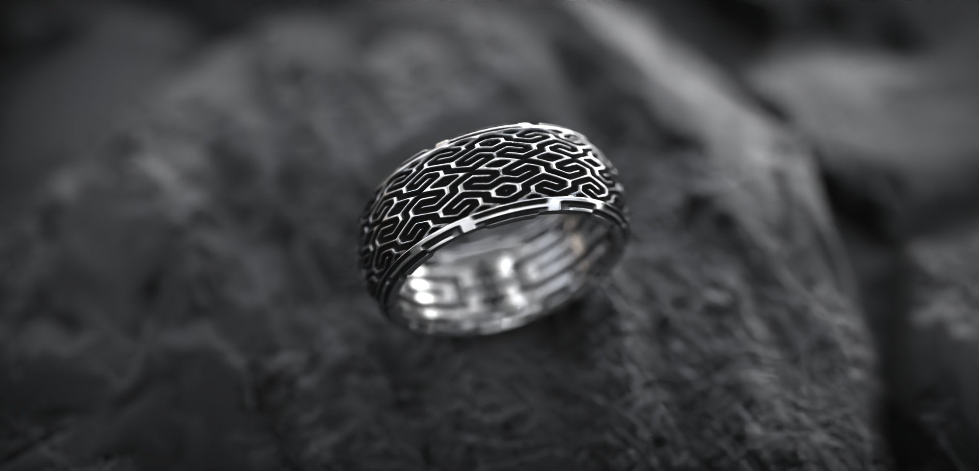 Pattern Ring | Geek Wedding Ring | Steampunk Ring | Geometric Ring | Geometric Jewelry | Industrial Ring