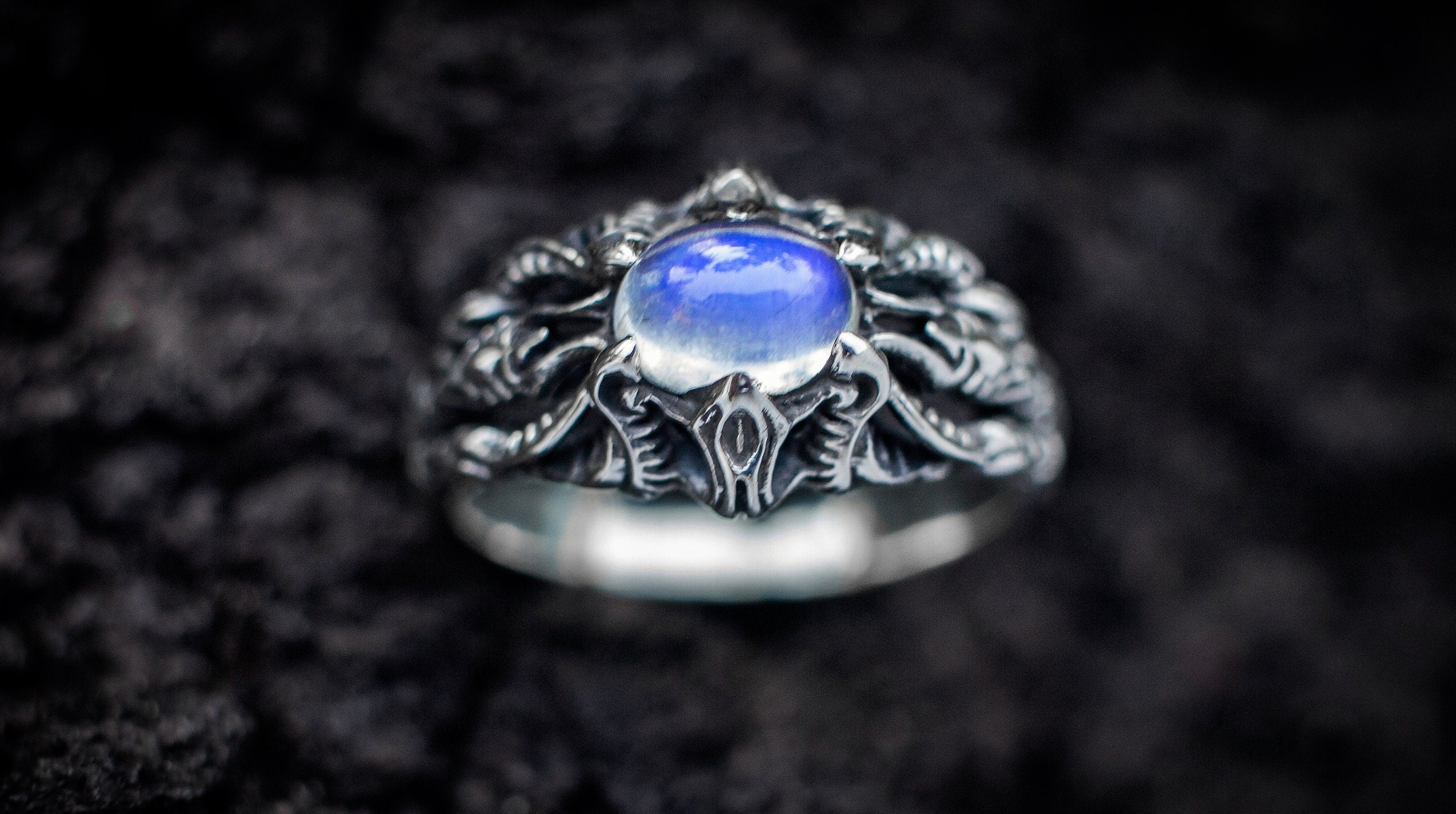 Handmade silver Vibra ring photographed as alternative engagement jewelry