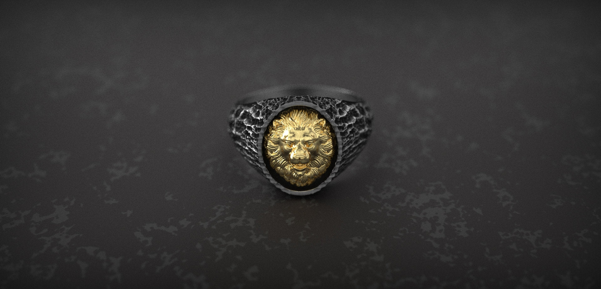 14K Gold Lion Head Ring | Gold Signet Ring | 14K Gold Men Ring | Gold Lion Ring | Gold Lion Men Ring | Gold Animal Ring